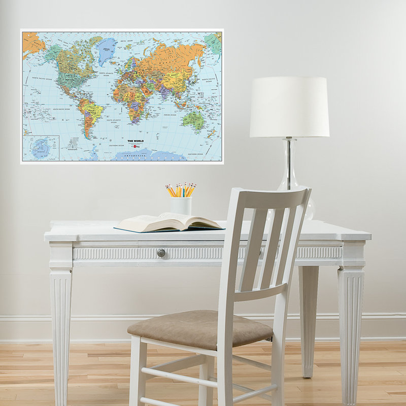 WallPops! World DryErase Map Wall Mural & Reviews Wayfair